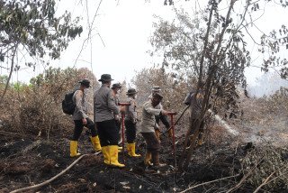 Cegah Karhutla Berulang, Siswa Sespimmen Polri Pantau Lahan Bekas Terbakar di Dumai